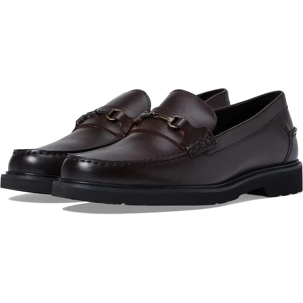 Rockport® (Men's 11.5) Bedford™ Bit Slip-On Loafers, Brown Smooth Leather - $120